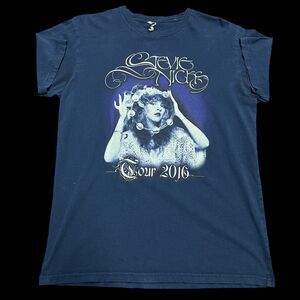 Stevie Nicks 24k Gold Tour Licensed Concert T-shirt 2016 Cotton Navy Blue sz M